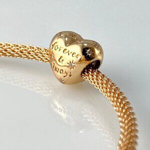 Rose Gold Plated Sterling Silver Forever And Always Charm